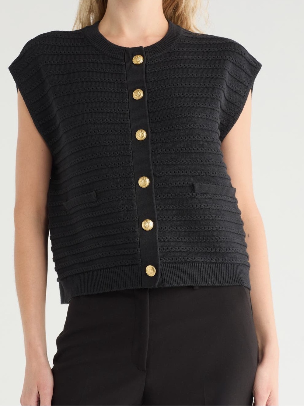 rag & bone Evelyn Boxy Cotton Blend Sweater Vest
